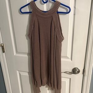 BKE Brown Off-the-Shoulder Sweater